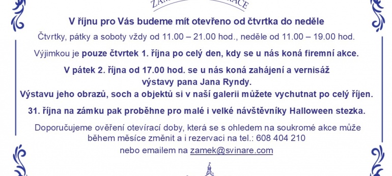 Otevírací doba říjen