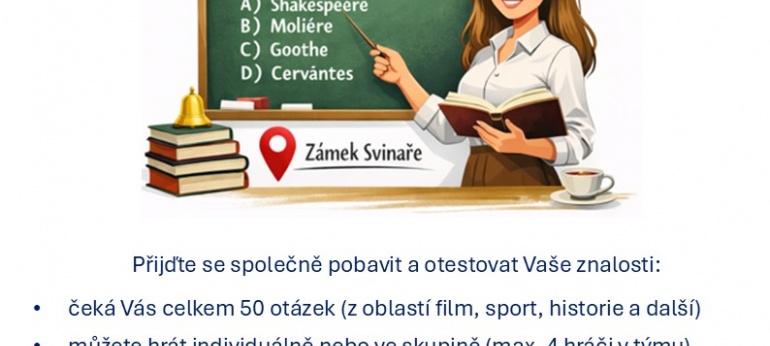 Dubnový populární Pub Quiz 