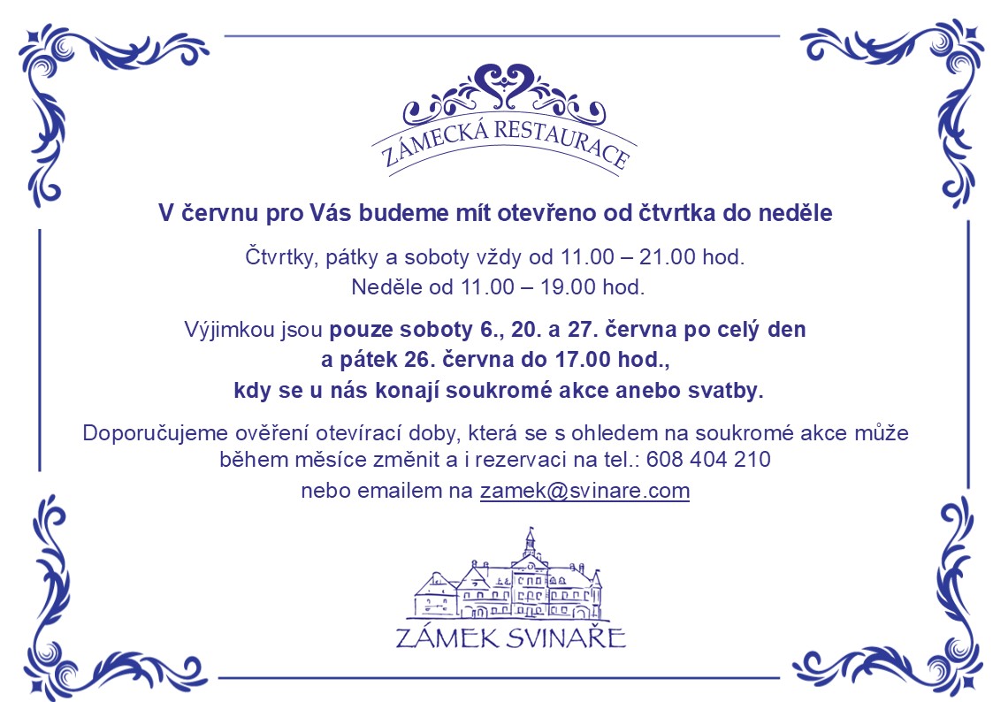 Otevírací doba červen