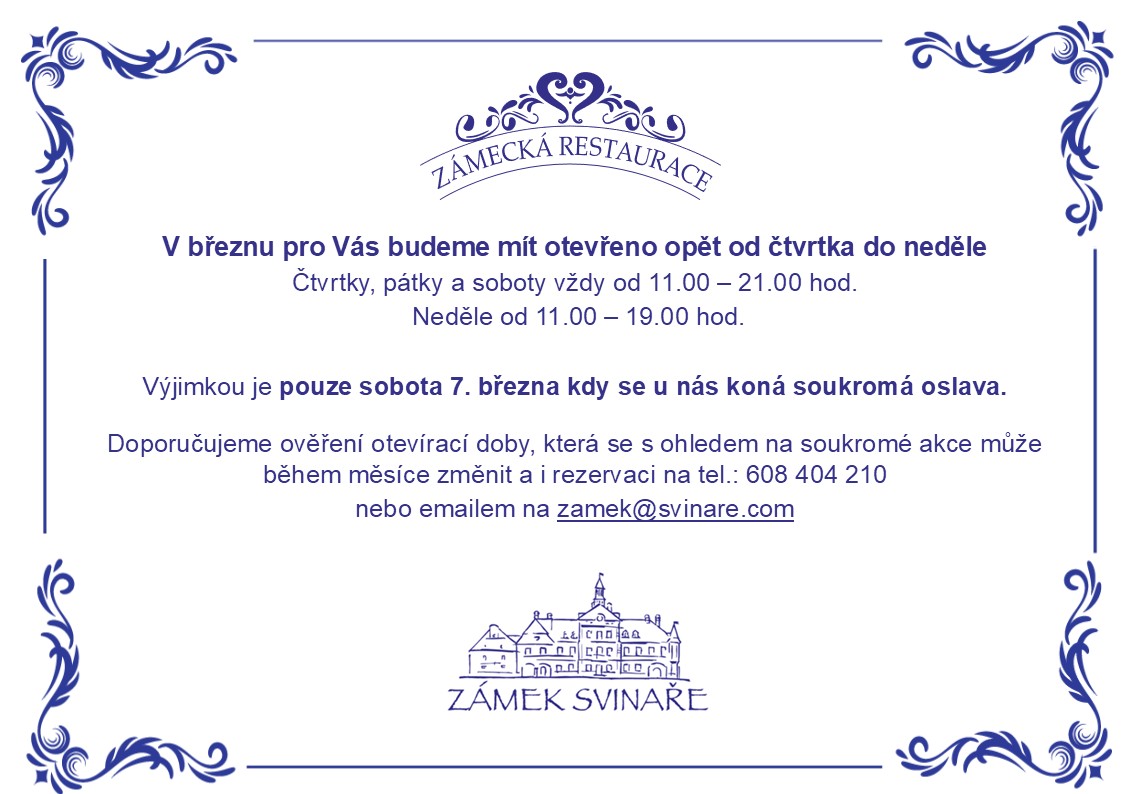 Otevírací doba březen